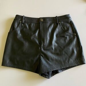 Lovers and Friends Bardot Short in Black Medium Vegan Leather